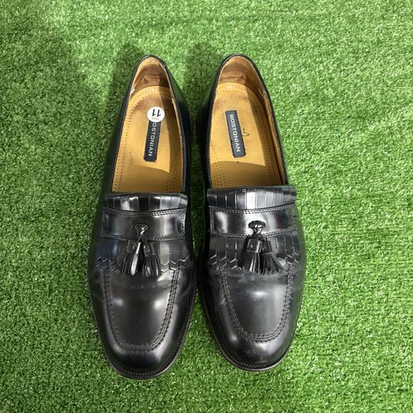Bostonian Classics First Flex Black Leather Kiltie Tassel Loafers Shoes Mens 11 - Picture 1 of 7